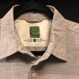 Timberland Men’s Grey button down long sleeve shirt, M